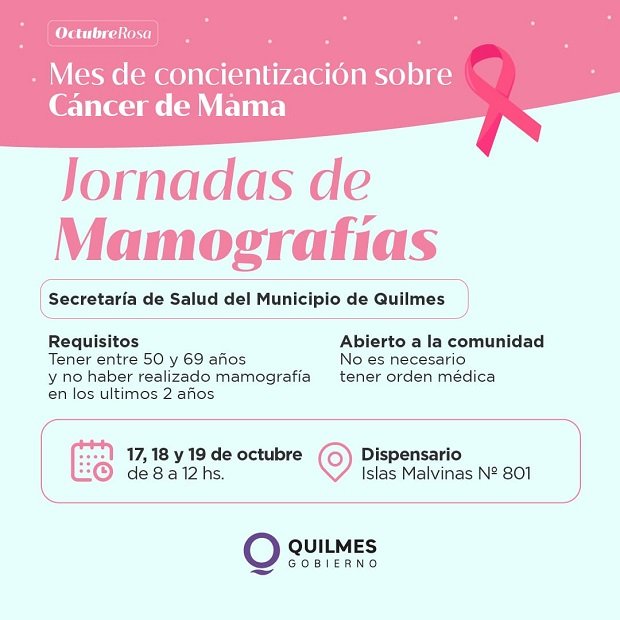 JORNADAS DE MAMOGRAFÍAS GRATUITAS Y CONCIENTIZACIÓN SOBRE EL CÁNCER DE MAMA